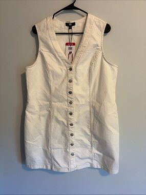 Frye White Sleeveless Button-Front Dress